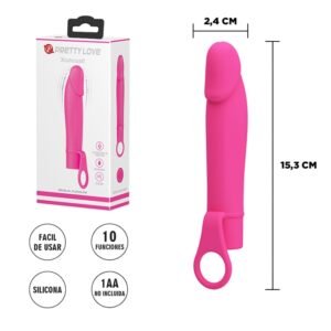Vibrador con 10 velocidades y anillo para sujetar