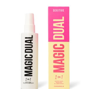 Aceite sensual para masajes y lubricante Magic Dual- Aroma Caramelo